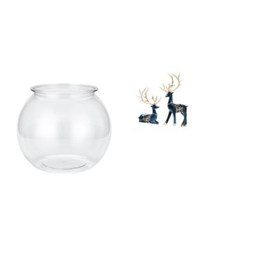 Imagem de Whtkoph Aquário Pequeno Transparente, Ornamento Doméstico Faça Você Mesmo, Vaso para Peixes, Mesa, Quarto, Escrivaninha, Sala de Estar, Decoração para Casa, E
