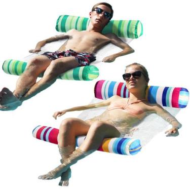 Imagem de Pool Floats FindUWill, pacote com 2 redes de água em tecido, GG, para 