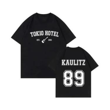 Imagem de Camiseta Unissex Casual De Verão Com Estampa Monograma Da Banda De Roc