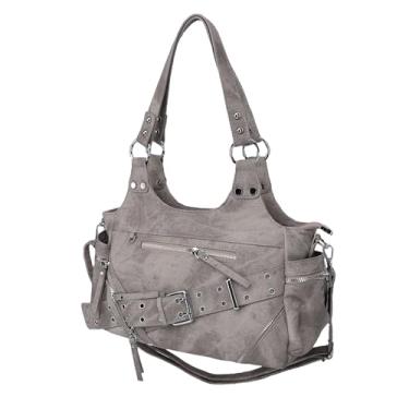 Imagem de SPYMINNPOO Bolsas de Ombro, Bolsa de Couro Pu de Grande Capacidade Com Alça de Ombro Ajustável para Mulheres, Viagens de Trabalho, Deslocamento Diário (Bege)