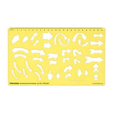 Imagem de Traceease Modelo de setas direcionais para desenho de setas, régua de medição de modelo