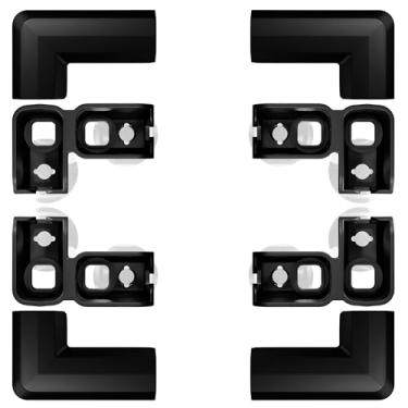 Imagem de FXW Cercadinho de acrílico para cães, conjunto com 2 fivelas em L complementares para compartimento, para cercadinho de 76/89 cm, preto