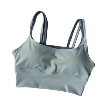 Imagem de Sutiã Esportivo Feminino Com Bloco De Cores E Alças Para Yoga, Camisol