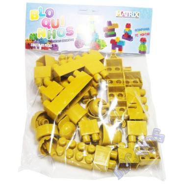 Imagem de Bloquinho Montar Encaixe Didático Brinquedo 28 Peças Matrix, Roxo