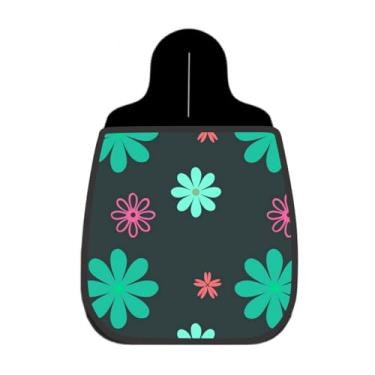 Imagem de Lixeira De Carro Organizador Lixinhocar Floral Ciano e Rosa