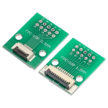 Imagem de Generic Placa conversora PCB FFC FPC 10P 0,5 mm no lado do soquete, traseira 1,0 mm, para DIP 2,54 mm para impressora LCD 3D, câmera, DVD, TV, pacote com 2