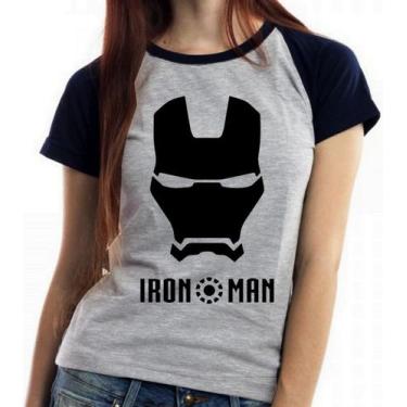 Imagem de Baby look blusa feminina ou Camiseta unissex Homem Ferro , Baby look G