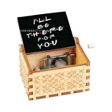 Imagem de Caixa De Música Retrô De Madeira Com Manivela NWE Friends Composição M