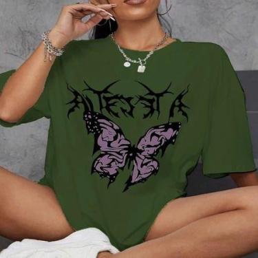 Imagem de Camiseta Streetwear Oversized Feminina Ombro Caido Life Style Sport Ac