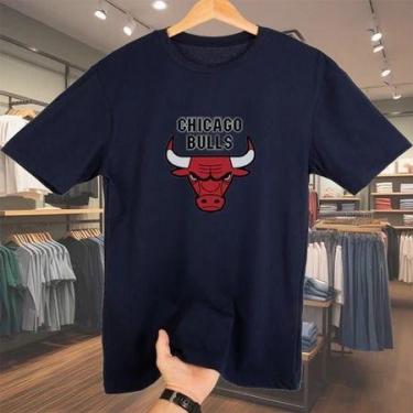 Imagem de camisa masculina Chicago Bulls camisa oversized, g, azulmarinho