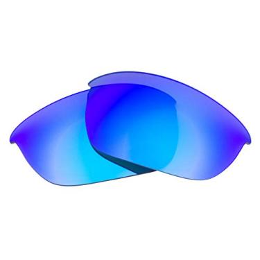 Imagem de Lentes de reposição polarizadas para óculos de sol Oakley Half Jacket 2.0 - fabricadas nos EUA -, Cinza polarizado com espelho azul, 62mm