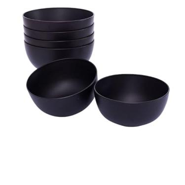 Imagem de Tigela de plástico com capacidade para 1100ml - própria para micro-ondas, pode ser lavada na máquina de lavar louça e é reutilizável. (8, Preto)