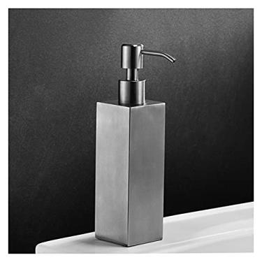 Imagem de Dispensador de sabão líquido para cozinha, aço inoxidável, montado na parede, dispensador de emulsão líquida, dispensador de sabão de banheiro com processo de desenho dourado, bomba dispensadora de