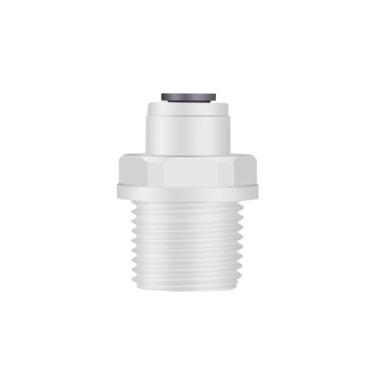 Imagem de Compatível com tubo OD de 9,52 mm x conector de encaixe rápido POM macho de 1/5.1 cm para sistema de osmose reversa de filtro de água RO de aquário