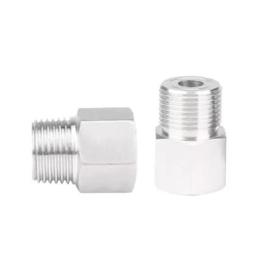 Imagem de 1 peça NPT BSP rosca fêmea para macho 304 aço inoxidável soquete de alta pressão acoplador adaptador de encaixe de tubulação (F NPT1I4-M NPT1)
