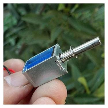 Imagem de Válvula solenoide em miniatura DC 3V-12V 6V 6V fechadura de armário moldura especial push pull trava eletrônica mola