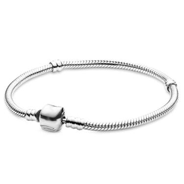 Imagem de Pulseira para Berloques Feminina | Banho de Prata 925 (100 milésimos) | Compatível com Pandora e Similares | Fecho Seguro (19cm)