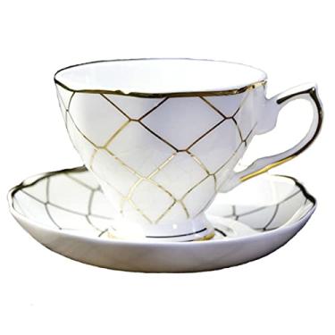 Imagem de SGeneE 286.3 g Originality Ceramic Coffee Cup Saucers Suit Restaurant Afternoon Tea ?Black Tea Cup Office Latte Canecas