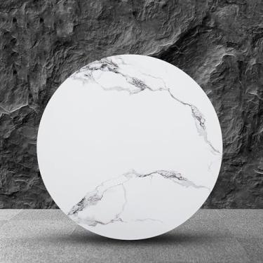 Imagem de Prato de servir redondo giratório, toca-discos de cozinha de mármore antiderrapante de 12 mm de espessura com base silenciosa, bandeja de servir giratória grande, para toca-discos de mesa de jantar
