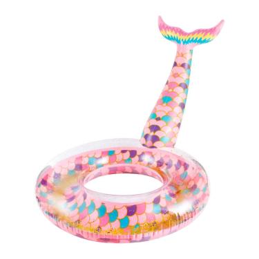 Imagem de DM Toys Boia de Cintura Inflável Infantil Sereia Glitter 82cm