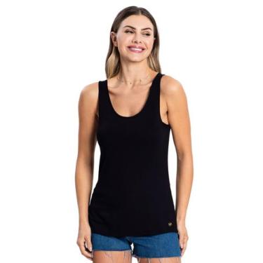 Imagem de Regata Feminina Básica em Viscotorcion Rovitex Preto, P, Preto