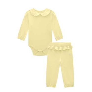 Imagem de Conjunto Bebê Menina Body Gola Bordada Flor/Mijão Somnii-Feminino
