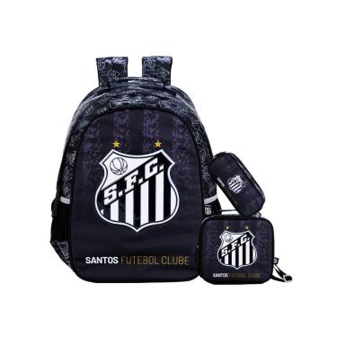 Imagem de Kit Escolar Time Santos Mochila Costas + Lancheira + Estojo
