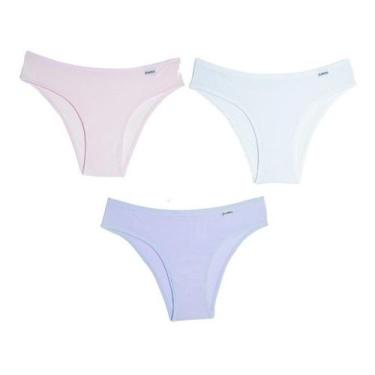 Imagem de Calcinha Biquini Del Rio Ref.51364- Kit Com 6, Branco, Lilás, Algodão 