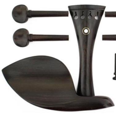 Imagem de Kit Montagem Viola Ébano - Queixeira, Estandarte, Cravelhas