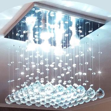 Imagem de Lustre de cristal verdadeiro k9 30x30 30 cm de altura ILUSTRE CRISTAIS