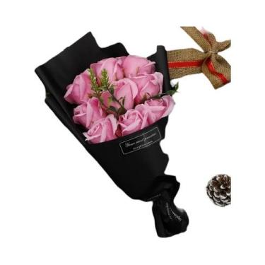 Imagem de Buquê De Rosas Com 9 Flores Artificiais De Sabão Para Decoração De Nat