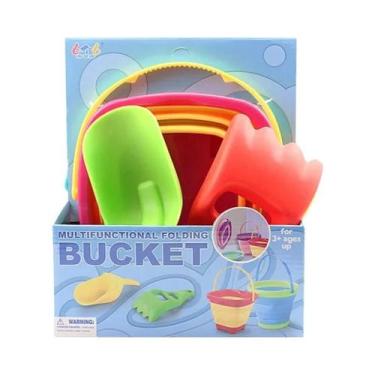 Imagem de Balde De Praia Portátil E Dobrável Para Crianças, Brinquedo De Areia, 