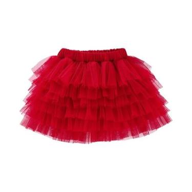Imagem de Saia De Tule De 6 Camadas Para Meninas, Cintura Elástica, Camadas Resp