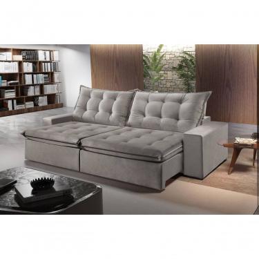 Imagem de Sofá Montebello Retrátil E Reclinável 250cm Com Pillow E Molas Ensacadas - Bege