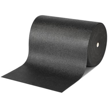 Imagem de Nuanchu Tapetes de ioga pretos de 30,5 m, rolo de tapete de ioga, 4 mm de espessura, tapete de ginástica durável antiderrapante para fitness e exercícios para estúdio, treino e casa fitness (30,5 m)