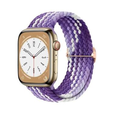 Imagem de Pulseira Solo Loop De Nylon Trançado Elástico De 40mm 44mm Para Apple 