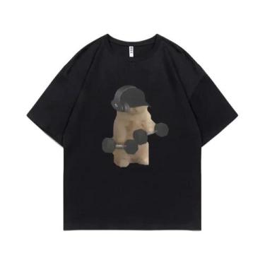 Imagem de Camiseta Feminina Engraçada Com Estampa De Meme De Gato Para Academia,