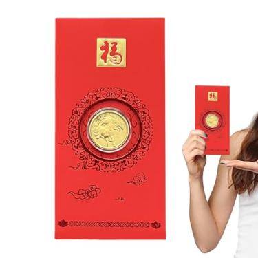 Imagem de Envelopes chineses para dinheiro, moeda de bênção da sorte 2026 | Envelopes de Ano Novo Chinês para Dinheiro, Menina, Idosos, Família, Amigo, Aniversário, Festival de Inverno