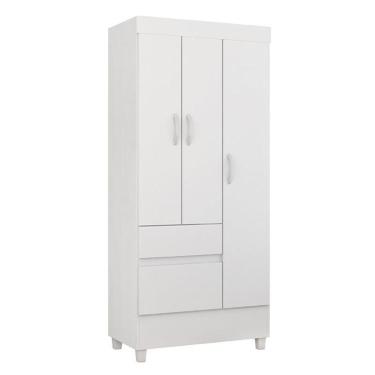 Imagem de Guarda Roupa Solteiro Wind 3 Portas E 2 Gavetas  Branco - Demóbile Branco