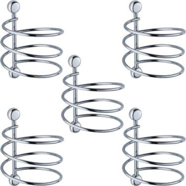 Imagem de 5 Porta Secador de Cabelo Cromados em Espiral Suportes de Parede para 