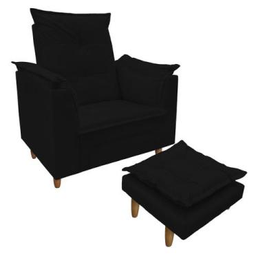 Imagem de Poltrona de Amamentação com Puff Isabella Luxo ISA ESTOFADOS Cor:Bege,