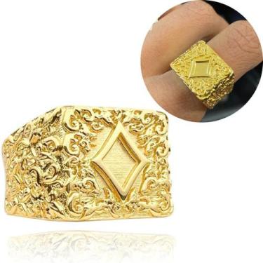 Imagem de Anel Masculino Banhado a Ouro 24k Dedeira De Carta Naipe Ouro - Tropic