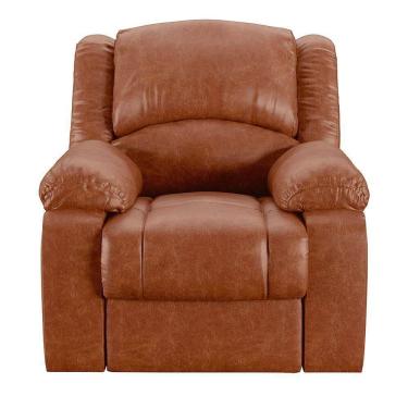 Imagem de Poltrona Do Papai Reclinável Sala De Cinema Barcelona Manual Pu Caramelo Brilho