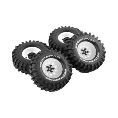 Imagem de Rodas Beadlock 1/10 RC Crawler Com Pneus De Borracha Para Traxxas Axia