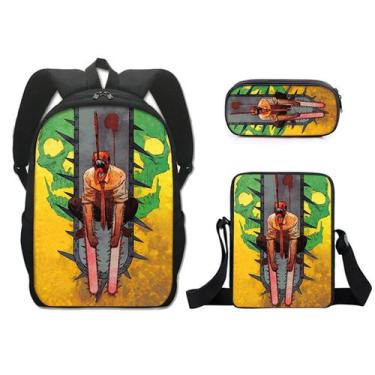 Imagem de Conjunto de mochilas, 3 peças, motosserras, Mans School, com bolsa de 