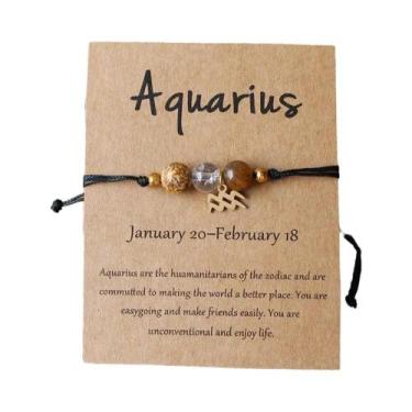 Imagem de Pulseira Do Zodíaco Para Mulheres: Áries, Touro, Gêmeos, Câncer, Leão,