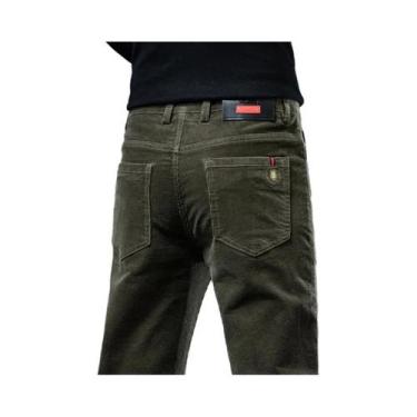 Imagem de Calças De Corduroy Masculinas Para Negócios E Casual, Estilo Slim Stra