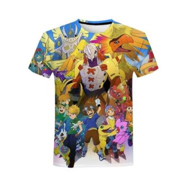 Imagem de Camiseta Unissex Oversized Com Estampa 3D Digimon Adventure Anime, Man