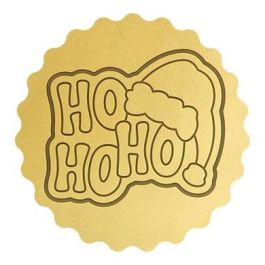 Imagem de Cortador Biscoito Natal Ho Ho Ho com Gorro - DOCEIMPRESSO,  6,5cm