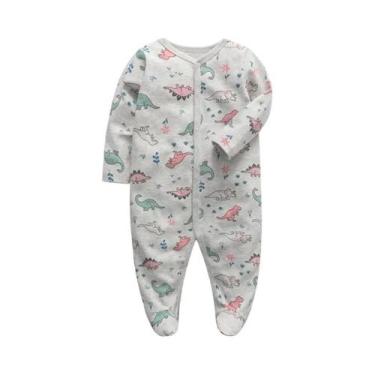 Imagem de Macacão De Algodão Macio Para Bebês Meninas E Meninos Com Mangas Longa